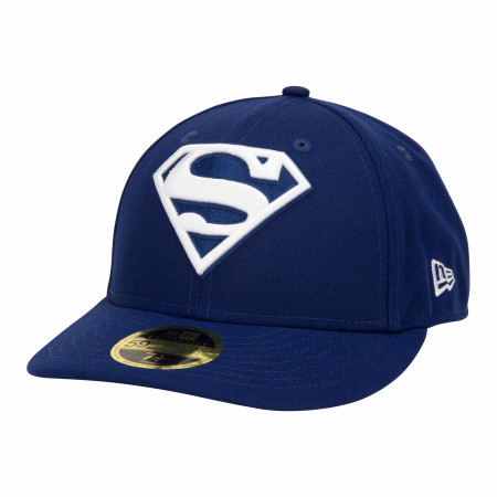 Superman Low Profile Blue New Era 59Fifty Fitted Hat - SuperHeroStuff